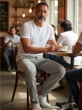 Buffalo David Bitton Slim Jeans in Light Gray